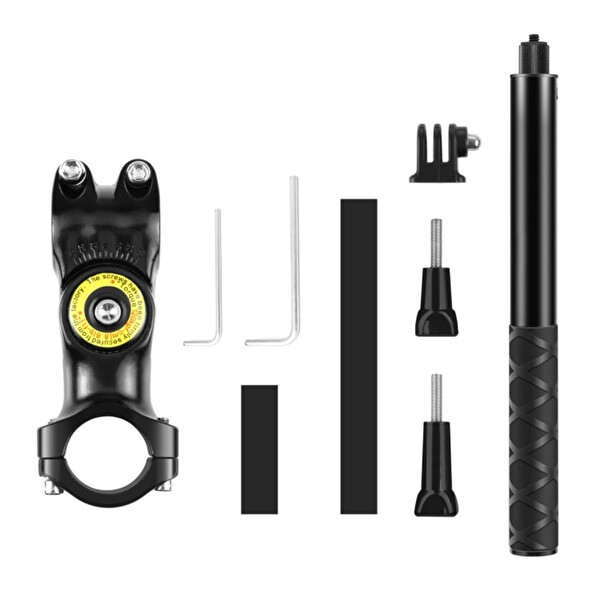 Fimtech Tüm Aksiyon Kameralara Uyumlu Invisible Selfie Çubuğu (Görünmez) ve Motosiklet Bağlantı Aparatı