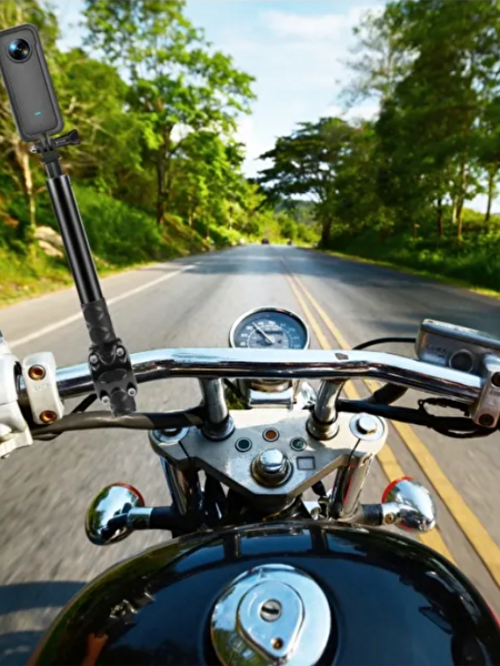 Fimtech Tüm Aksiyon Kameralara Uyumlu Invisible Selfie Çubuğu (Görünmez) ve Motosiklet Bağlantı Aparatı