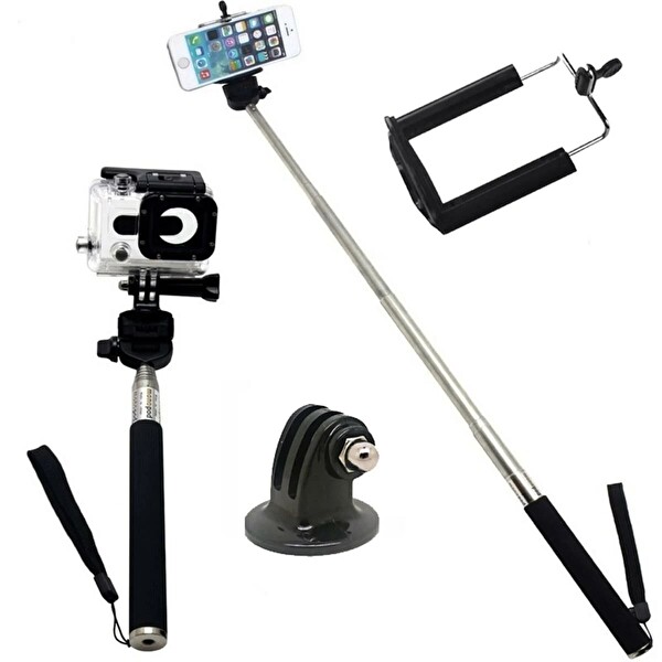 Fimtech Tüm Aksiyon Kameraları Için Kafa Bandı Göğüs Bandı Ve Monopod Başlangıç Seti