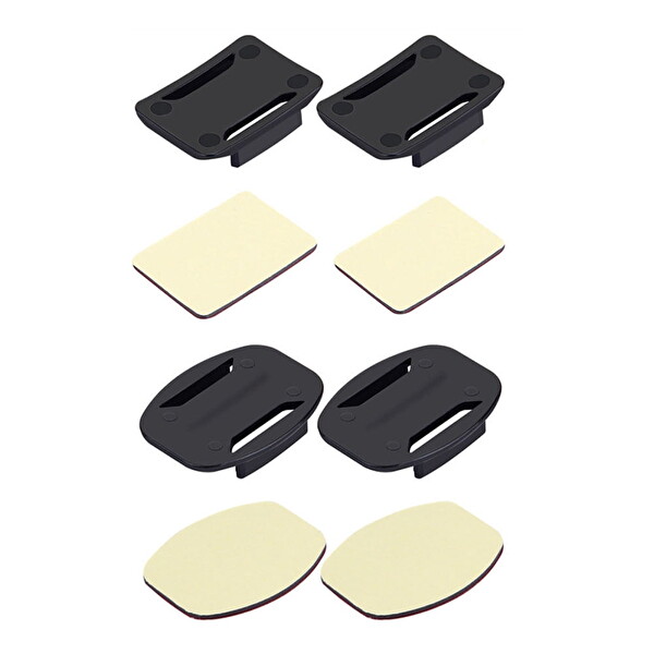 Fimtech Tüm Aksiyon Kameralara Uyumlu 2 Adet Düz 2 Adet Oval Zemin Aparatı - 3 M Yapışkan Bant