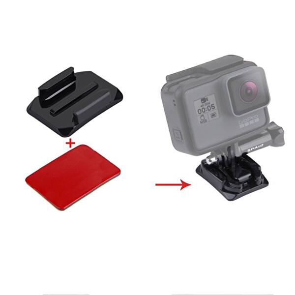 Fimtech Tüm Aksiyon Kameralara Uyumlu 4 Adet Oval Zemin Aparatı - 3 M Yapışkan Bant