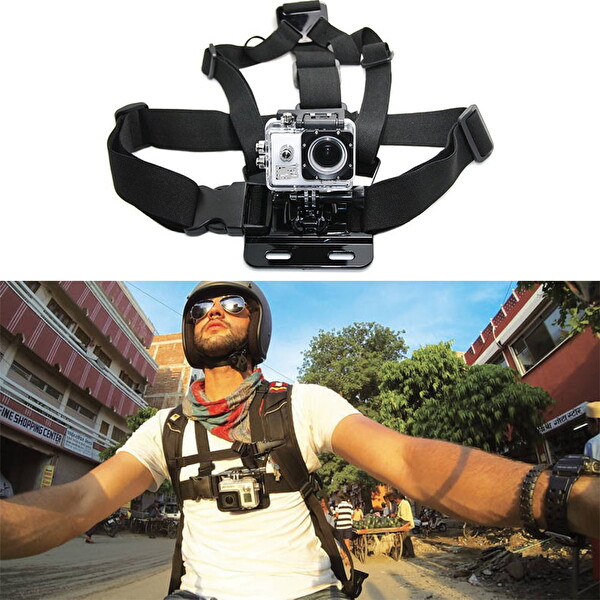 Fimtech Tüm Aksiyon Kameralara Uyumlu Göğüs Bandı Askısı Chest Mount