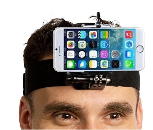 Fimtech Cep Telefonu Uyumlu Kafa Bandı Vlog Video Çekim Seti Phone Holder Head Strap