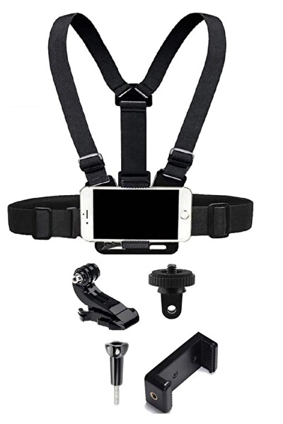 Fimtech Aksiyon Kamera Ve Telefon ile Uyumlu Göğüs Kemeri Vlog Video Çekim Seti