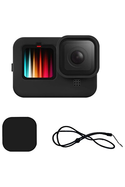Fimtech Gopro Hero 9 - 10 - 11 - 12 Uyumlu Silikon Kamera Kılıfı Koruyucu Çerçeve Kılıf