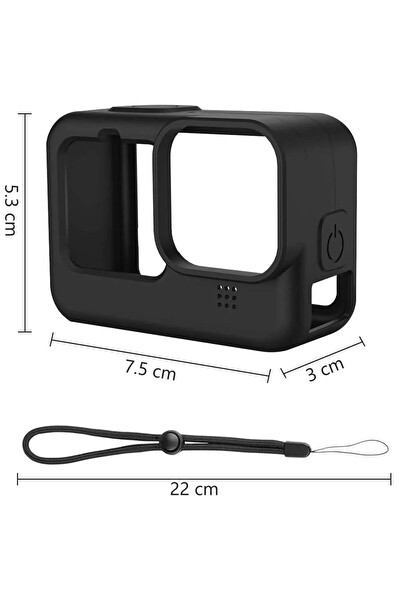 Fimtech Gopro Hero 9 - 10 - 11 - 12 Uyumlu Silikon Kamera Kılıfı Koruyucu Çerçeve Kılıf