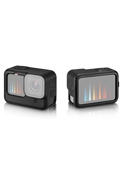 Fimtech Gopro Hero 9 - 10 - 11 - 12 Uyumlu Silikon Kamera Kılıfı Koruyucu Çerçeve Kılıf