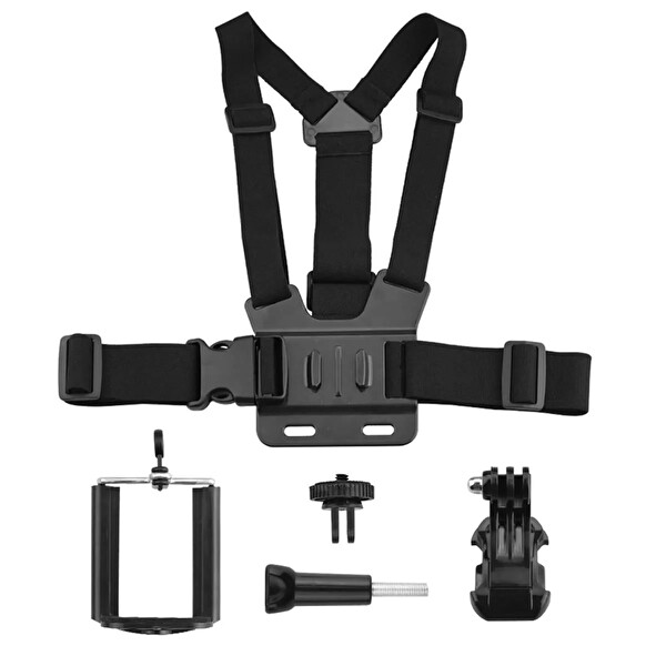 Fimtech Cep Telefonu Uyumlu Göğüs Kemeri Vlog Video Çekim Seti Phone Holder Chest Body Strap
