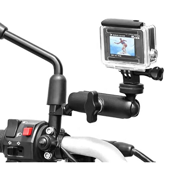Fimtech Motosiklet Bisiklet Aynaya Monte Ayarlanabilir Kamera Tutucu Aparat