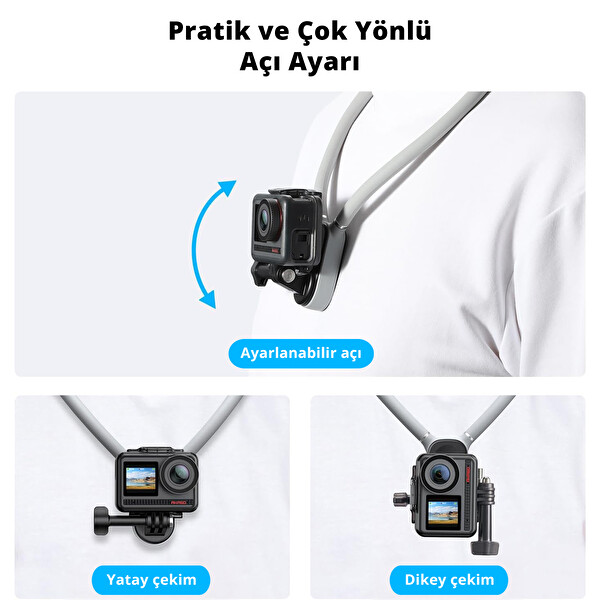 Akaso Manyetik Boyun Askı Aparatı Aksiyon Kamera Aksesuarı