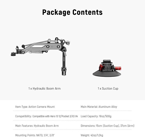 Neewer GA022 Hydraulic Boom Arm Suction Cup