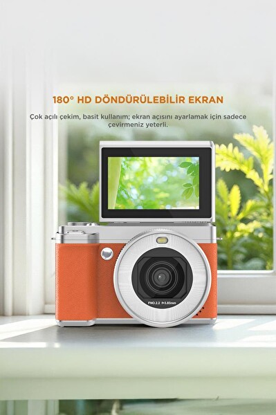 Torima CMR45 Wifi 5K Dijital Fotoğraf Video Kamera Turuncu