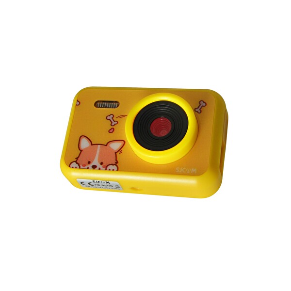 Sjcam FunCam Çocuklar İçin Köpek Desenli Sarı Fotoğraf Makinesi Ve Kamera