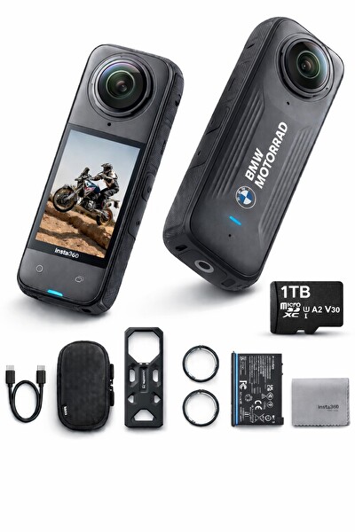 Insta360 X4 1TB Hafıza Kartlı BMW Motorrad Edition 8K 360 Aksiyon Kamerası Set