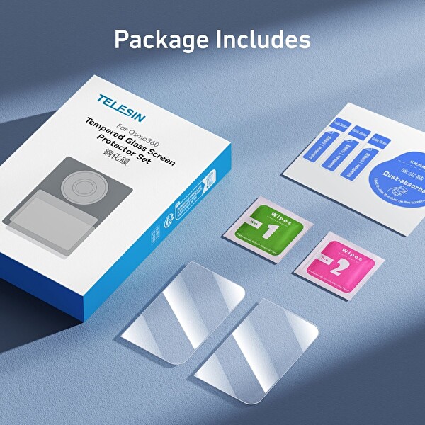 Telesin Osmo 360 Ekran Koruyucu Kit - Osmo 360 Screen Protector Film Set