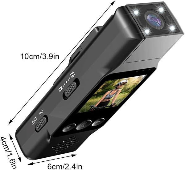 Çeşithane Çift Lens Aksiyon Kamera - Suya Dayanıklı Geniş Açılı Dual Lens Outdoor Spor Kamerası Taşınabilir Video Kayıt Cihazı