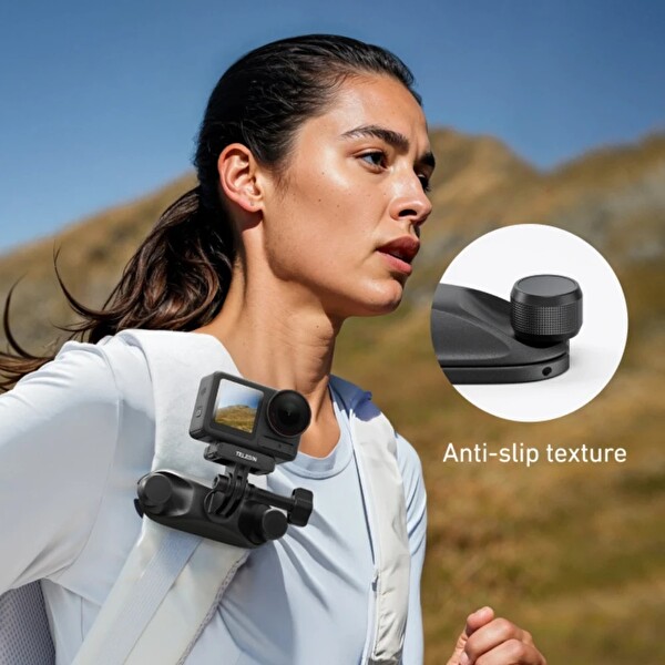 Telesin DJI Osmo Action Insta360 ve GoPro Uyumlu Sırt Çantası Montaj Kiti
