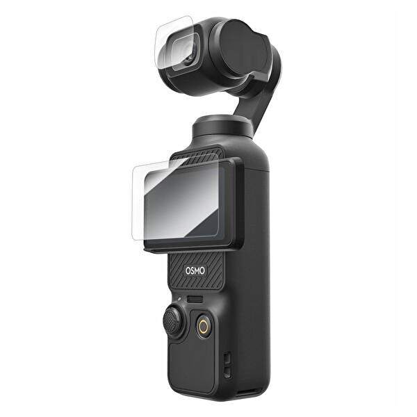 Telesin DJI Osmo Pocket 3 ve Pocket 4 Uyumlu Temperli Cam Ekran Koruyucu