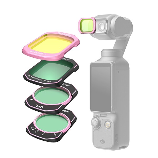 Telesin DJI Osmo Pocket 4 Uyumlu Filtre Seti VND 1-4 Black Mist- Cool Rose - CPL