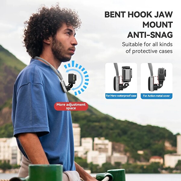 Telesin U Shape Neck Holder 2.0 Boyun Askılı Kamera Tutucu Göğüs Montaj Aparatı (GoPro, DJI Osmo Action ve Insta360 Uyumlu)
