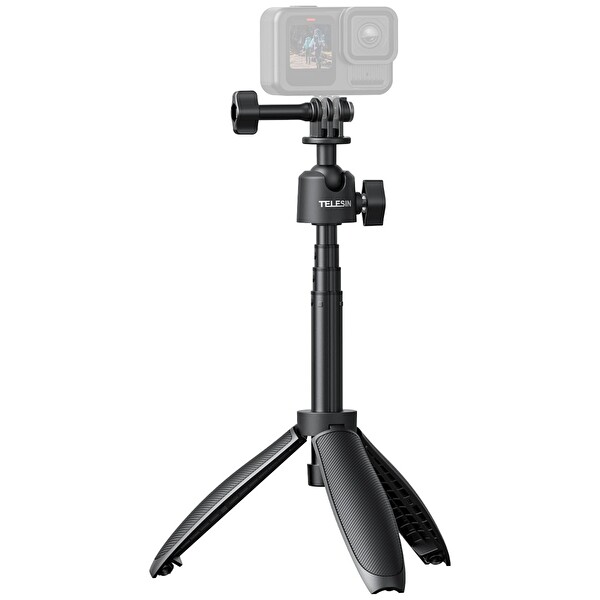 Telesin 3.0 Top Başlıklı Tasarım 360 Derece Hareket Edebilen Mini Seflie Stick
