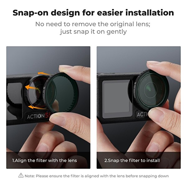 K&F Concept Osmo Action 3/4/5 Pro Polarize CPL Filtre