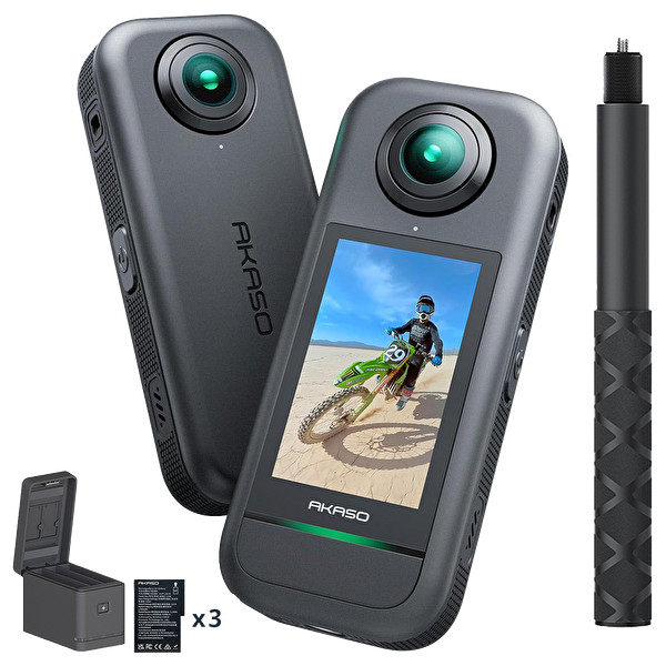Akaso 360 Creator Combo 5.7K 360° Video 48 MP Sensör 72 MP 360° Fotoğraf AI Takip Aksiyon Kamera