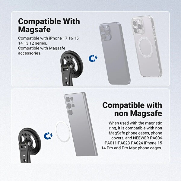 Neewer DS031 Profesyonel Manyetik Telefon Tripod Bağlantı Aparatı