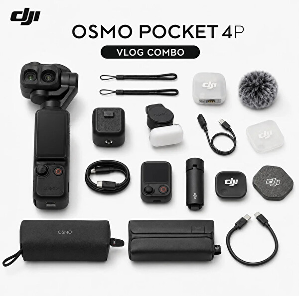 DJI Osmo Pocket 4 Pro 4P Vlog Combo (İthalatçı Garantili)