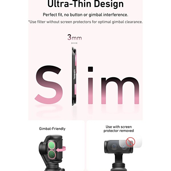 Telesin INSTA360 Luna Ultra Uyumlu Filtre Seti Cpl-Vnd2-32-Siyah Difüzyon