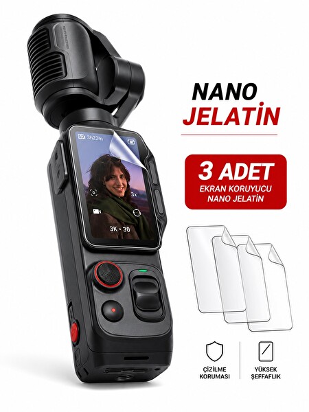 Insta360 Luna Ultra Uyumlu 3 Adet Şeffaf Ekran koruyucu Nano Jelatin