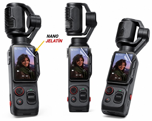 Insta360 Luna Ultra Uyumlu 3 Adet Şeffaf Ekran koruyucu Nano Jelatin