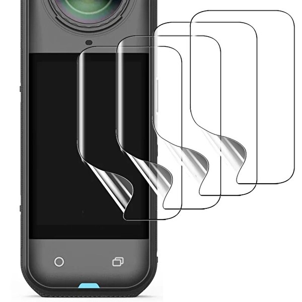 Insta360 X4 Air Aksiyon Kamera Uyumlu 2 Adet Şeffaf Ekran koruyucu Nano Jelatin