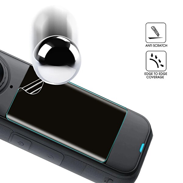Insta360 X4 Air Aksiyon Kamera Uyumlu 2 Adet Şeffaf Ekran koruyucu Nano Jelatin
