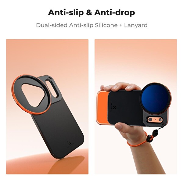 K&F Concep iPhone 17 Pro Uyumlu Değişken Ayarlanabilir ND2-32 Filtre - Manyetik Filtre Montaj Adaptörü