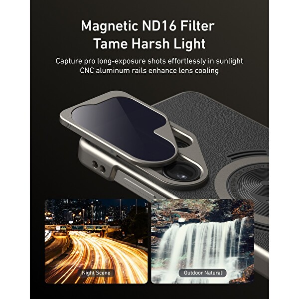 Telesin Samsung S26 Ultra için Mastergrip ND16 Filtre ve Manyetik Flaş