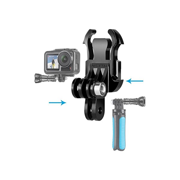 Telesin Aksiyon Kameraları için Dikey ve Yatay Bağlantı Için J-Hook Adaptör Gopro - Djı - INSTA360 - Sjcam - Vantop