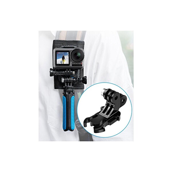 Telesin Aksiyon Kameraları için Dikey ve Yatay Bağlantı Için J-Hook Adaptör Gopro - Djı - INSTA360 - Sjcam - Vantop