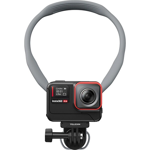 Telesin U Shape Neck Holder 2.0 Max Versiyon Gopro Djı Osmo Action INSTA360 Ace Pro Aksiyon Kameralar İçin Boyun Askısı