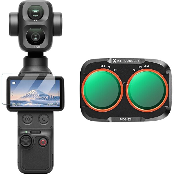 K&F Concept Osmo Pocket 4 PRO Uyumlu Değişken Ayarlanabilir 5 Stop Nd2-32 Filtre