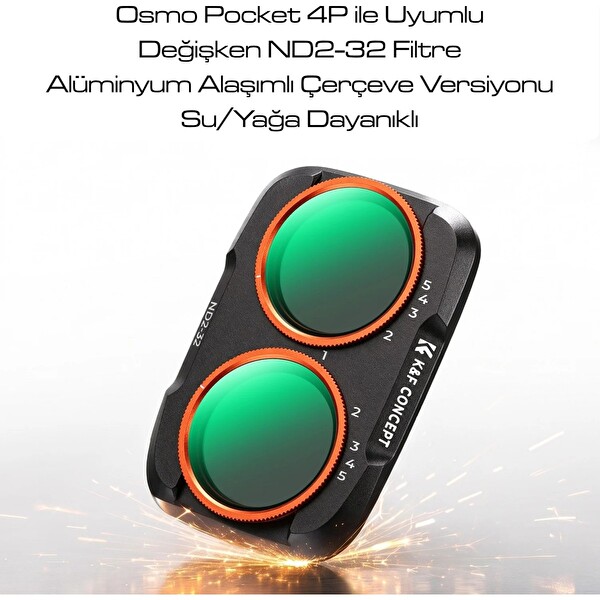 K&F Concept Osmo Pocket 4 PRO Uyumlu Değişken Ayarlanabilir 5 Stop Nd2-32 Filtre