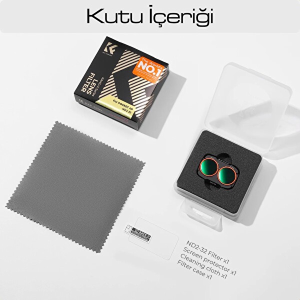 K&F Concept Osmo Pocket 4 PRO Uyumlu Değişken Ayarlanabilir 5 Stop Nd2-32 Filtre