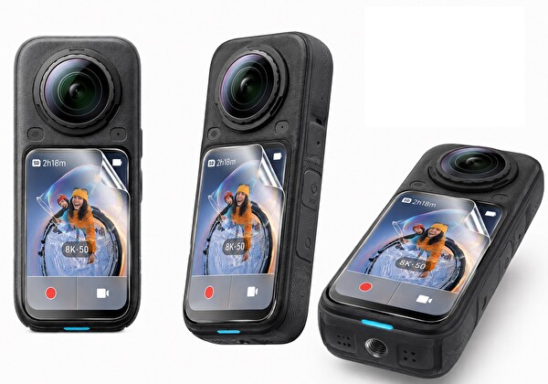 Insta360 X6 Aksiyon Kamera Uyumlu 3 Adet Şeffaf Ekran koruyucu Nano Jelatin