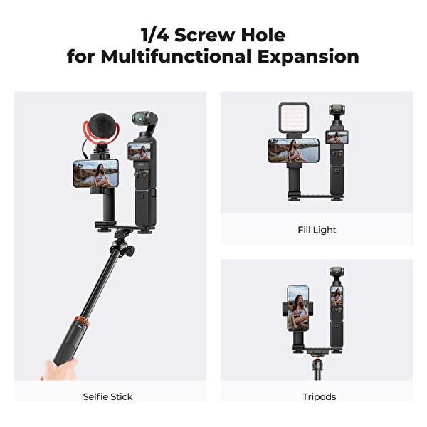 K&F Concept Osmo Pocket 4 ve Pocket 3 Uyumlu Telefon Tutucu Stand Sabitleme Aparatı