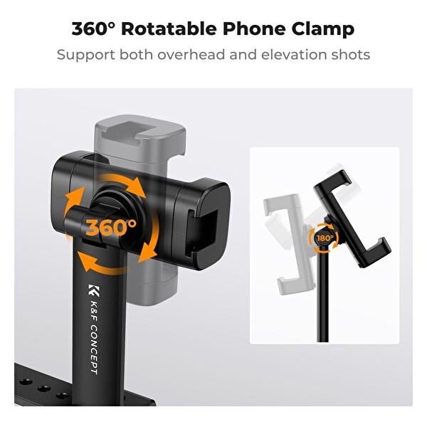 K&F Concept Osmo Pocket 4 ve Pocket 3 Uyumlu Telefon Tutucu Stand Sabitleme Aparatı