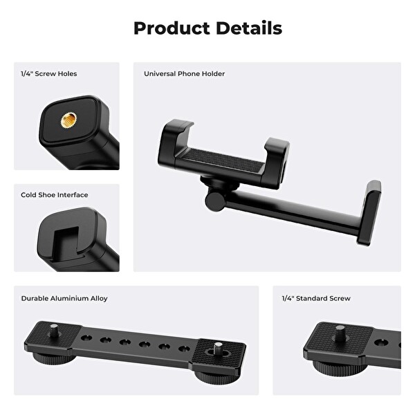 K&F Concept Osmo Pocket 4 ve Pocket 3 Uyumlu Telefon Tutucu Stand Sabitleme Aparatı