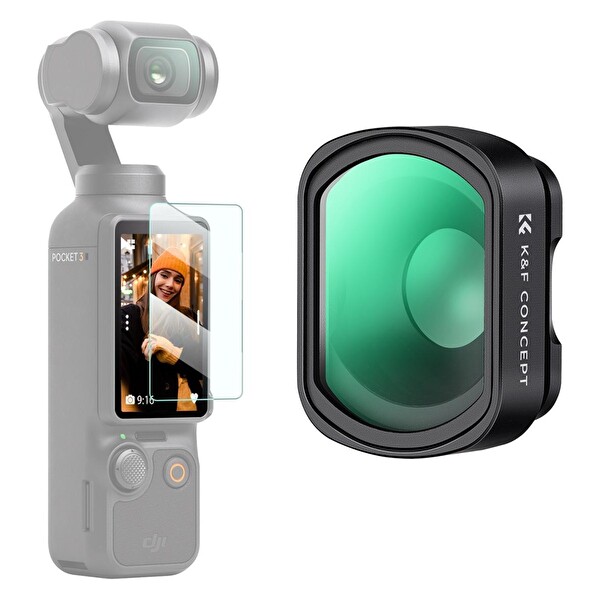K&F Concept Osmo Pocket 3 ve 4 İçin 10X Makro Lens Yakın Çekim Filtresi - Ekran Koruyucu
