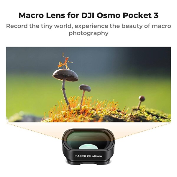 K&F Concept Osmo Pocket 3 ve 4 İçin 10X Makro Lens Yakın Çekim Filtresi - Ekran Koruyucu
