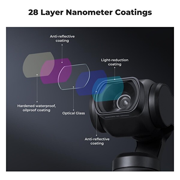 K&F Concept Osmo Pocket 3 ve 4 İçin 10X Makro Lens Yakın Çekim Filtresi - Ekran Koruyucu