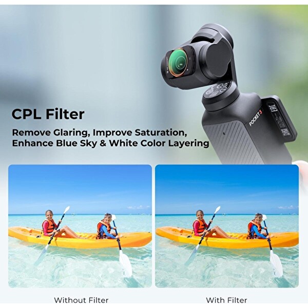 K&F Concept Osmo Pocket 4 Uyumlu UV CPL ND2-32 ND32-512 Kamera Filtre Seti